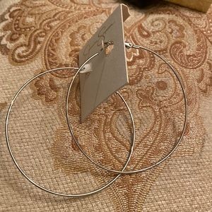 NWT Large silver hoop earrings from Jessica Simpson